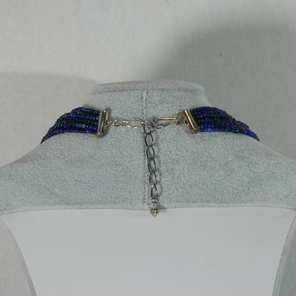 JAY KING STERLING SILVER LAPIS TURQUOISE MULTI  STRAND BEAD NECKLACE 925 - Picture 5 of 8